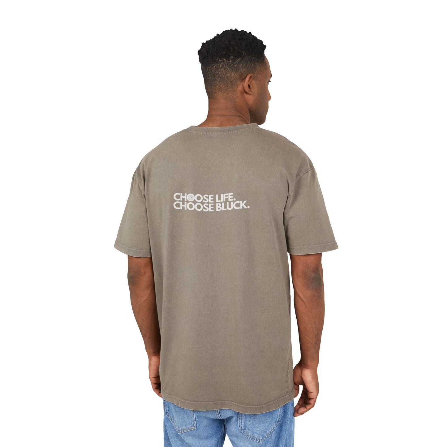 Washed Oversized Tee - Choose Life, Choose Blück