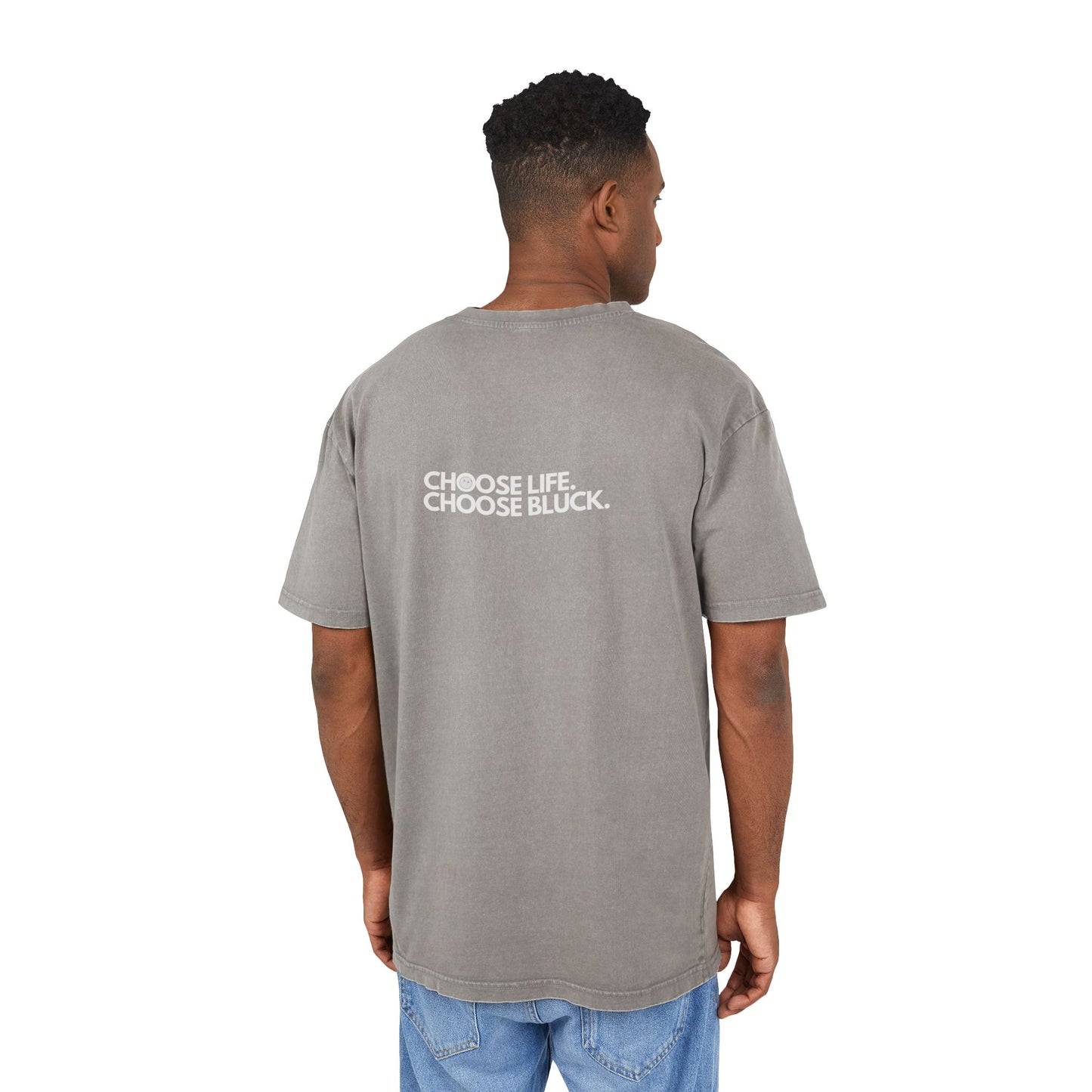 Washed Oversized Tee - Choose Life, Choose Blück