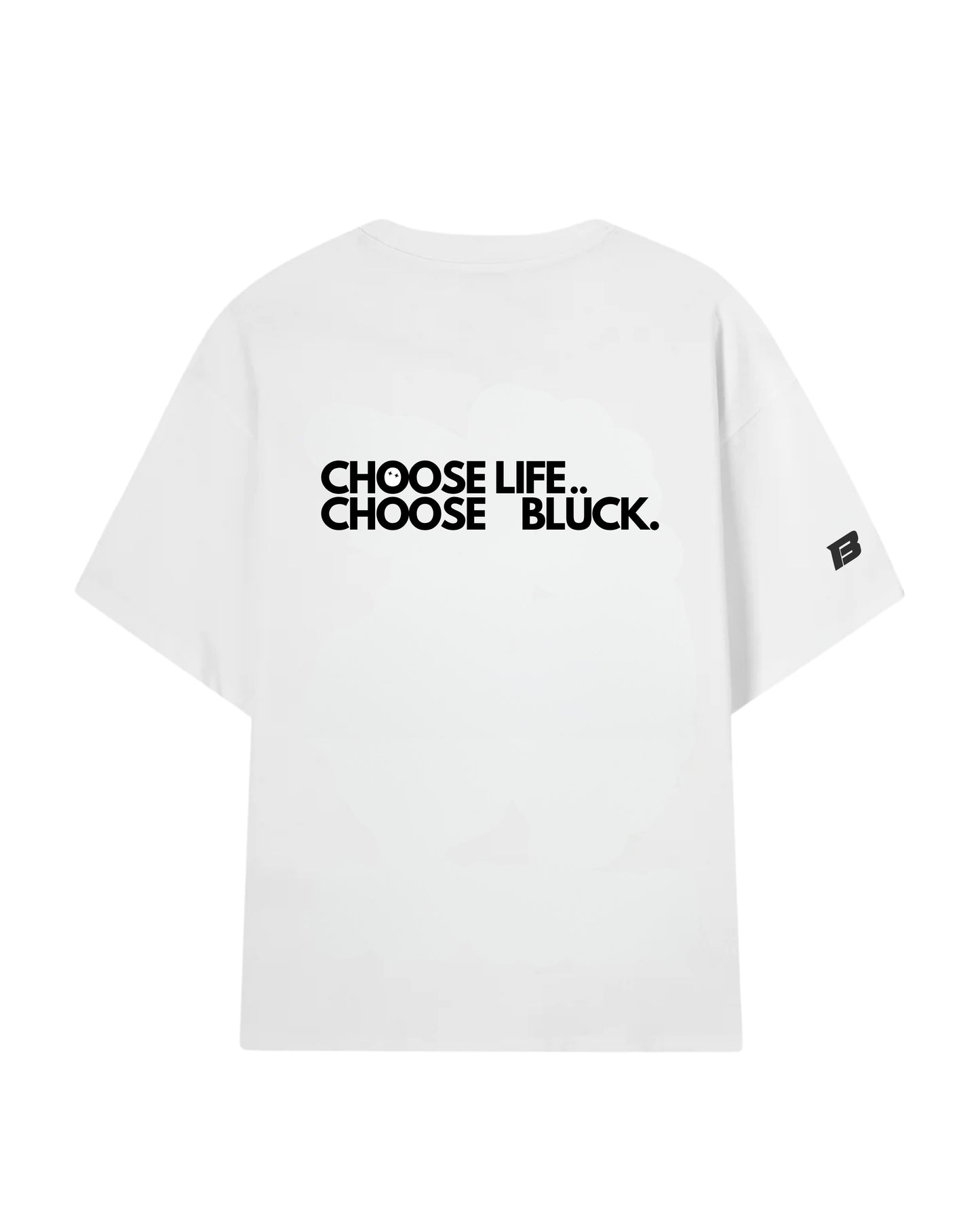Essential anti-smoking t-shirt from Blück featuring the empowering message "Choose Life, Choose Blück." A bold, minimalist design for those living nicotine-free. Soft, breathable cotton – perfect for daily wear and sharing your healthy lifestyle.