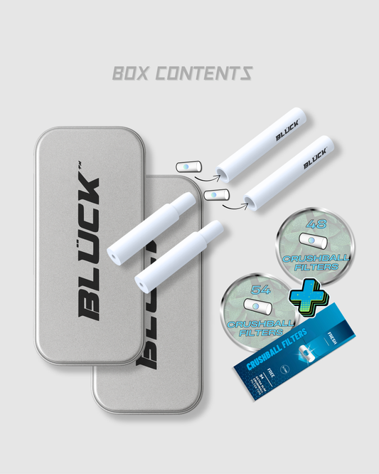 Bluck™ Double – 2 Inhalers + 48 + Box of 54 Aroma Filters Crushable (Perfect for sharing or backup use)