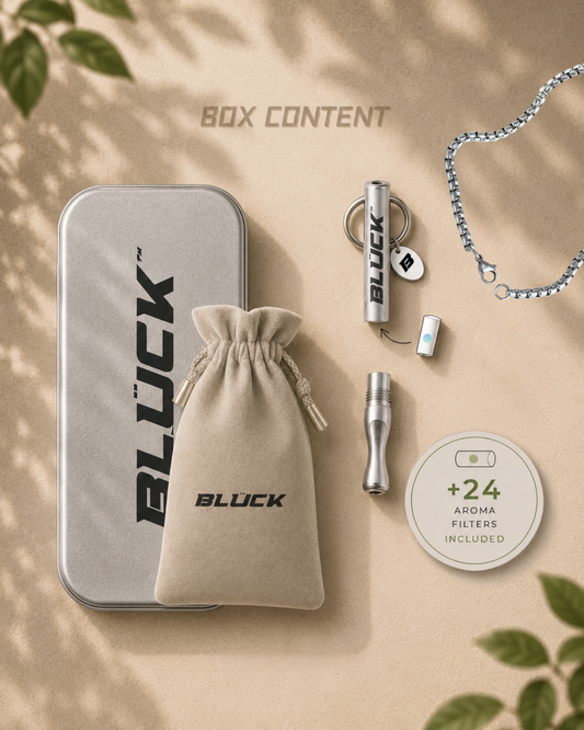 Bluck™  Stainless Steel Necklace – Inhaler + 24 Aroma Filters