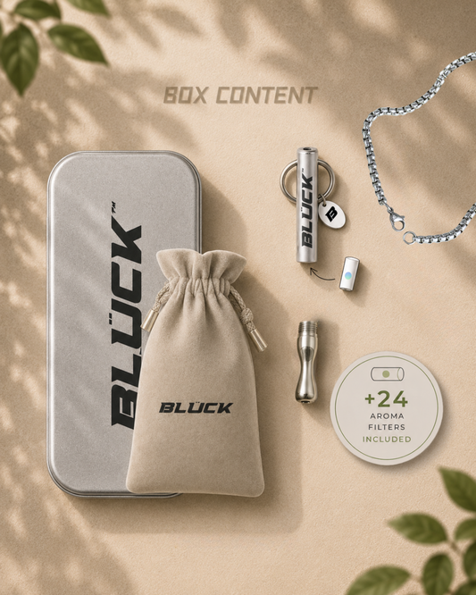 Bluck™  Stainless Steel Necklace – Inhaler + 24 Aroma Filters